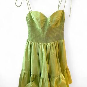 Staud green mini dress